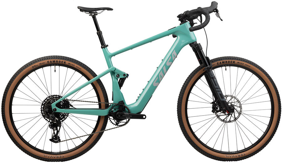 The Traverse E-Bike - 29" Carbon Sea Green