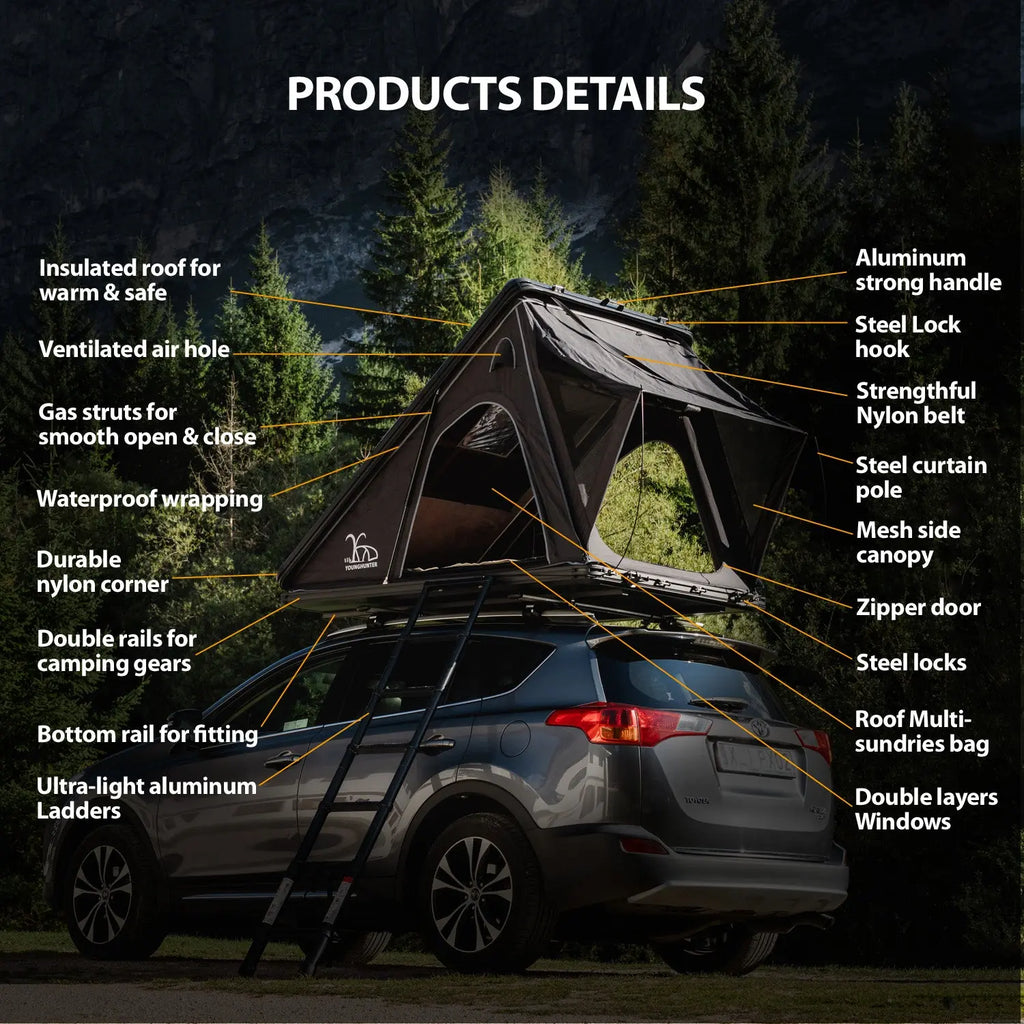 4X4 Camping Car Truck Pop up Triangle Hardshell Rooftop Tent