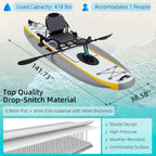 The Fishing Kayak | Complete Pedal System - 12 Ft Lightweight PVC