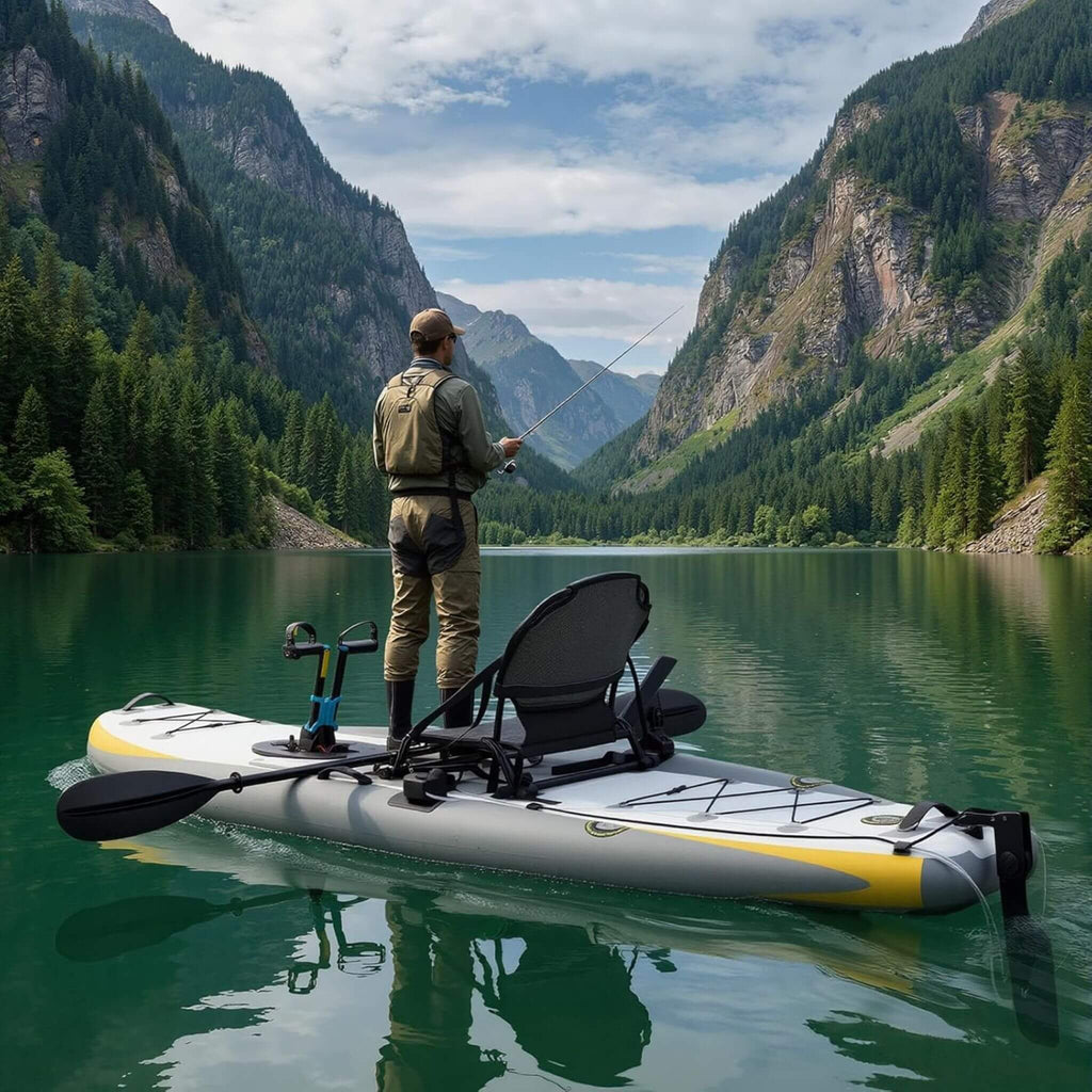 The Fishing Kayak | Complete Pedal System - 12 Ft Lightweight PVC