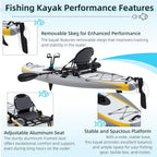 The Fishing Kayak | Complete Pedal System - 12 Ft Lightweight PVC