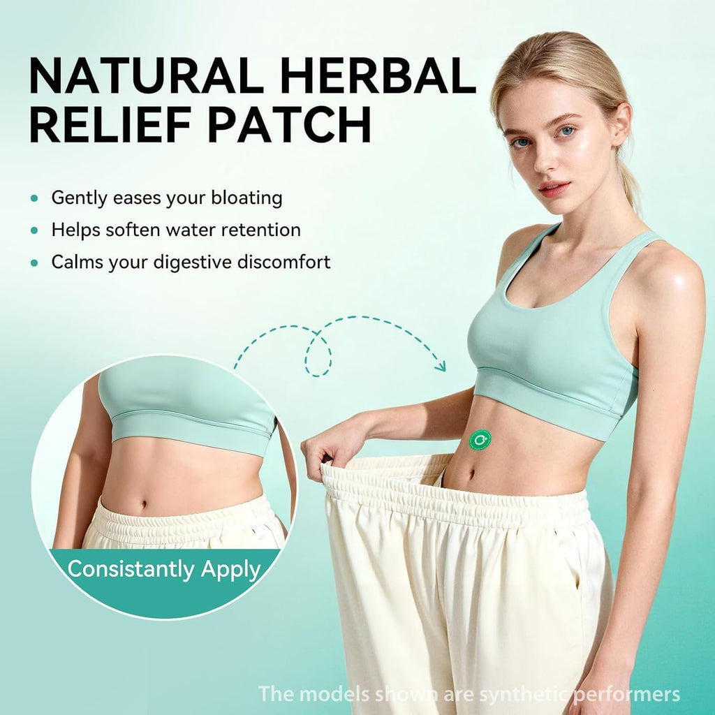 Unpuff Patches for Water Retention & Digestive Support - 30 Patches | Wellness Patch with Dandelion, Fennel, Artichoke, Ginger & Turmeric, Natural Herbal Support