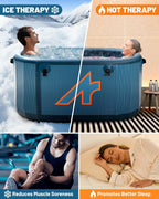 Inflatable 126 Gal XXL Oval Cold Plunge Tub, Superior Insulation, 8-Layered Portable Ice Bath Tub, Ice Plunge with Insulated Lid, Hand Pump, Eva Pad, Outdoor Use for Athletes, Adults