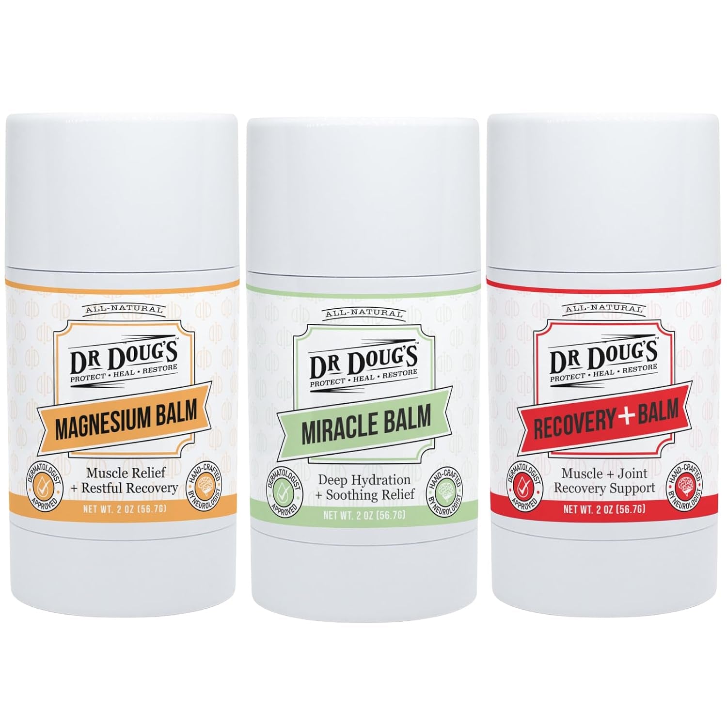Hydration & Recovery Bundle - 3 Natural Balms, Gift Set
