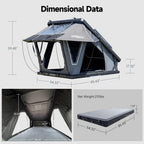 Aluminum Rooftop Tent for 4 Season Camping,Pop up Hard Shell Roof Top Tent Hardshell for Jeep Truck SUV Car,2-3 Person