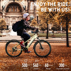 Electric Bike, Peak 750W, 27.5" Step-Thru Cruiser E Mountain Bike for Adults, 48V/15AH UL2849, APP Control