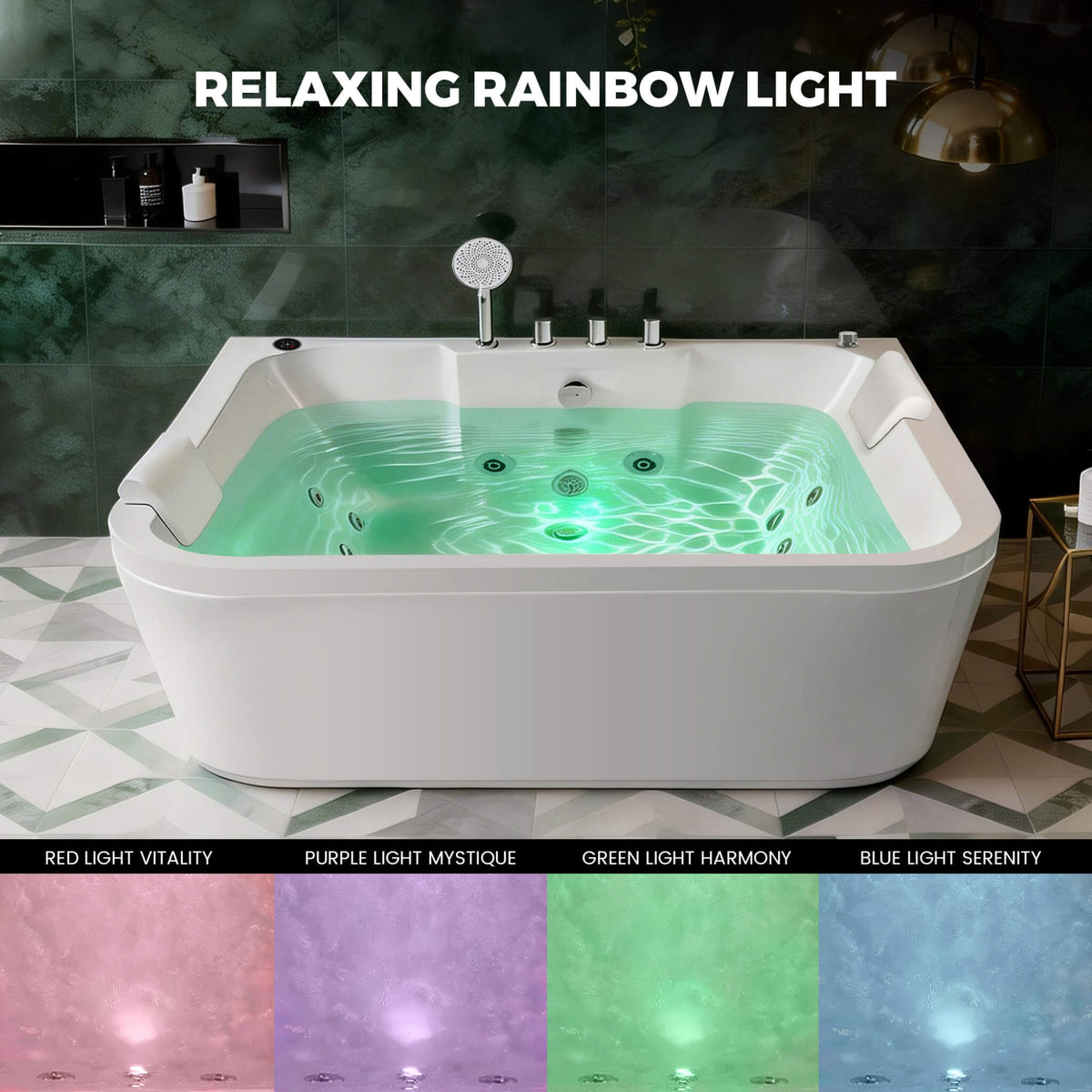 Lagoona | 61-Inch 2-Person Acrylic with LED