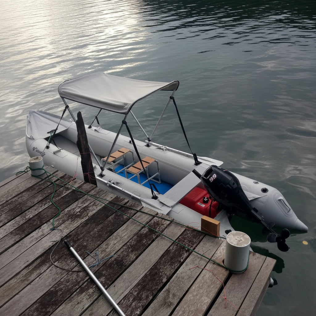 15.4Ft Inflatable Kayak Boat Canoe Tender Pontoon Boat
