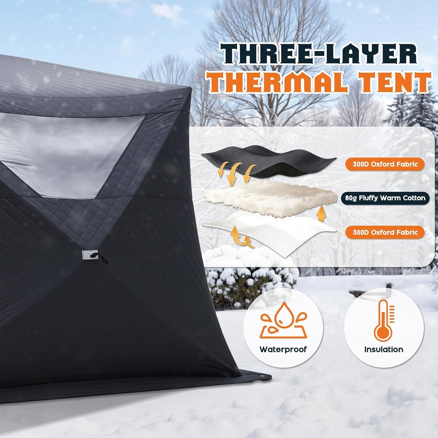 Outdoor Sauna Tent with Wood Burning Stove, 4-6 Person Portable Sauna Tent, 8.2 X 8.2 X 6.7 FT, 3-Layer Thermal Oxford Fabric, Pop-Up Setup, Open-View Windows, Ground Nails & Wind Ropes, Grey