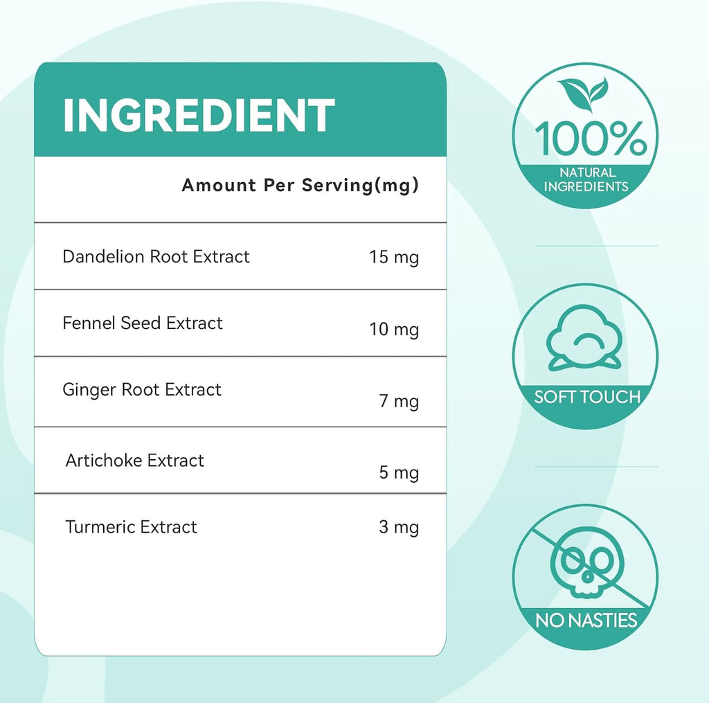Unpuff Patches for Water Retention & Digestive Support - 30 Patches | Wellness Patch with Dandelion, Fennel, Artichoke, Ginger & Turmeric, Natural Herbal Support