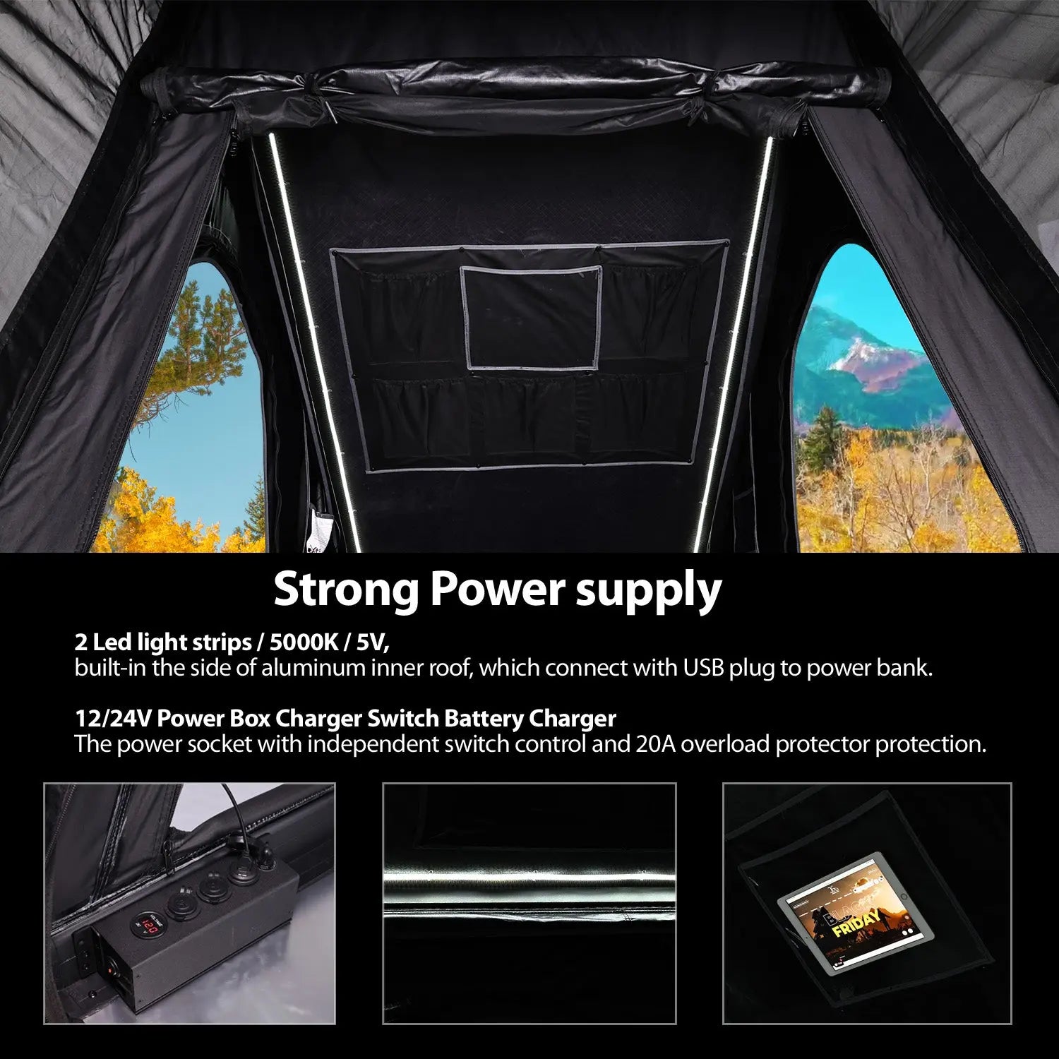 4X4 Camping Car Truck Pop up Triangle Hardshell Rooftop Tent
