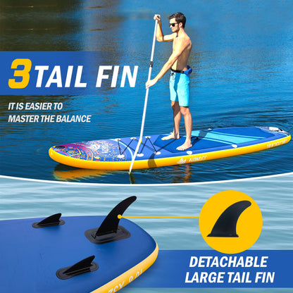 Inflatable Stand-Up Paddle Board Wide SUP with Full Accessories, Anti-Slip EVA Deck, Paddleboard for Yoga/Surfing/Fishing & More, for Youth & Adults