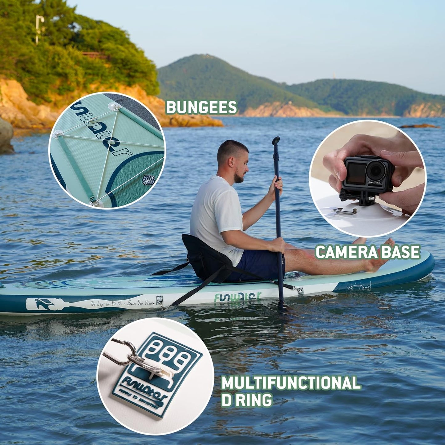 Inflatable Stand up Paddle Board with Premium SUP Paddleboard Accessories, Anti-Slip EVA Deck, 11'6''/11'/10'6'' Paddle Boards for Adults & Youth of All Skill Levels