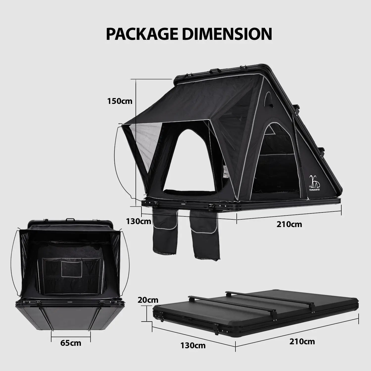4X4 Camping Car Truck Pop up Triangle Hardshell Rooftop Tent