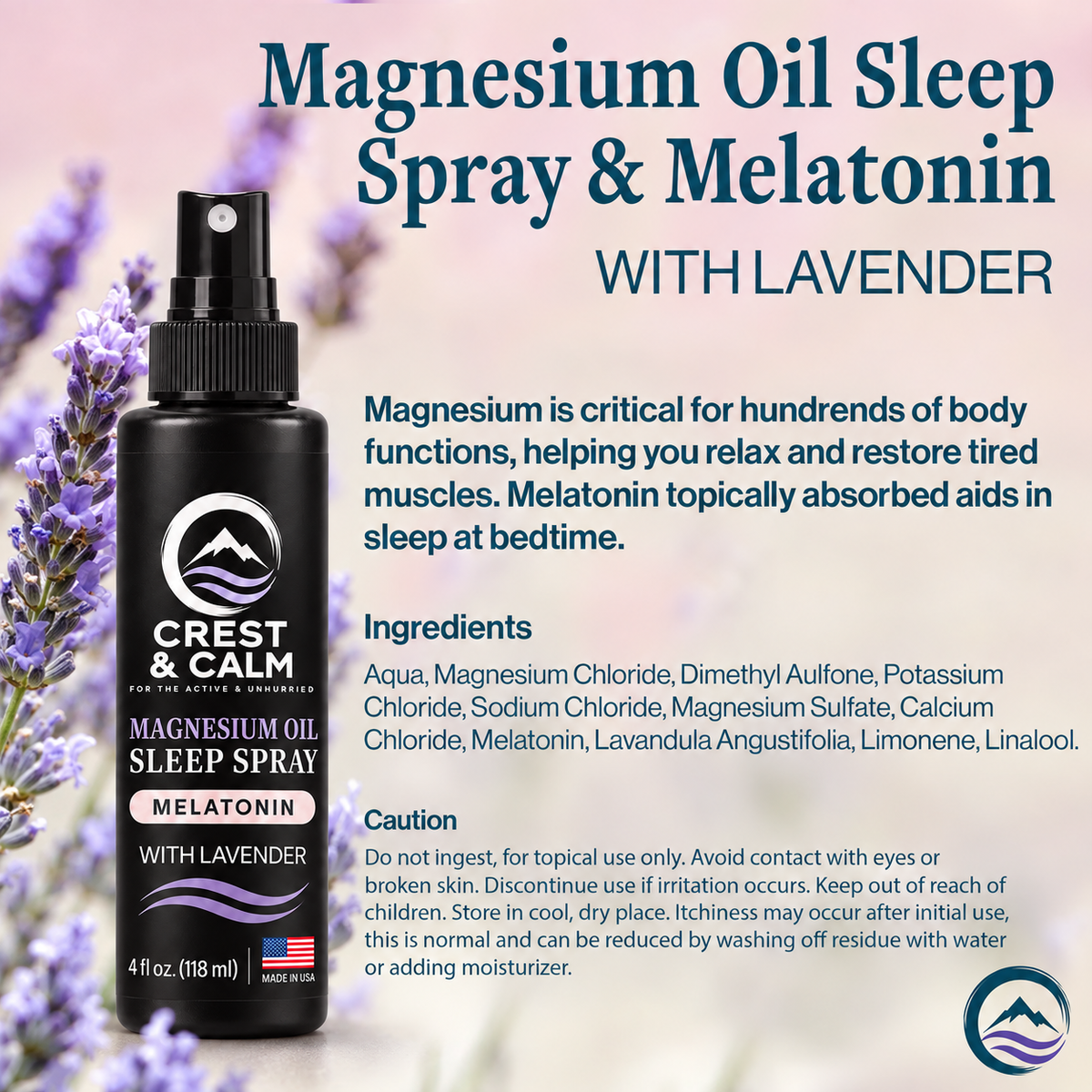 Magnesium Oil and Lavender Sleep Spray - Natural Relaxation