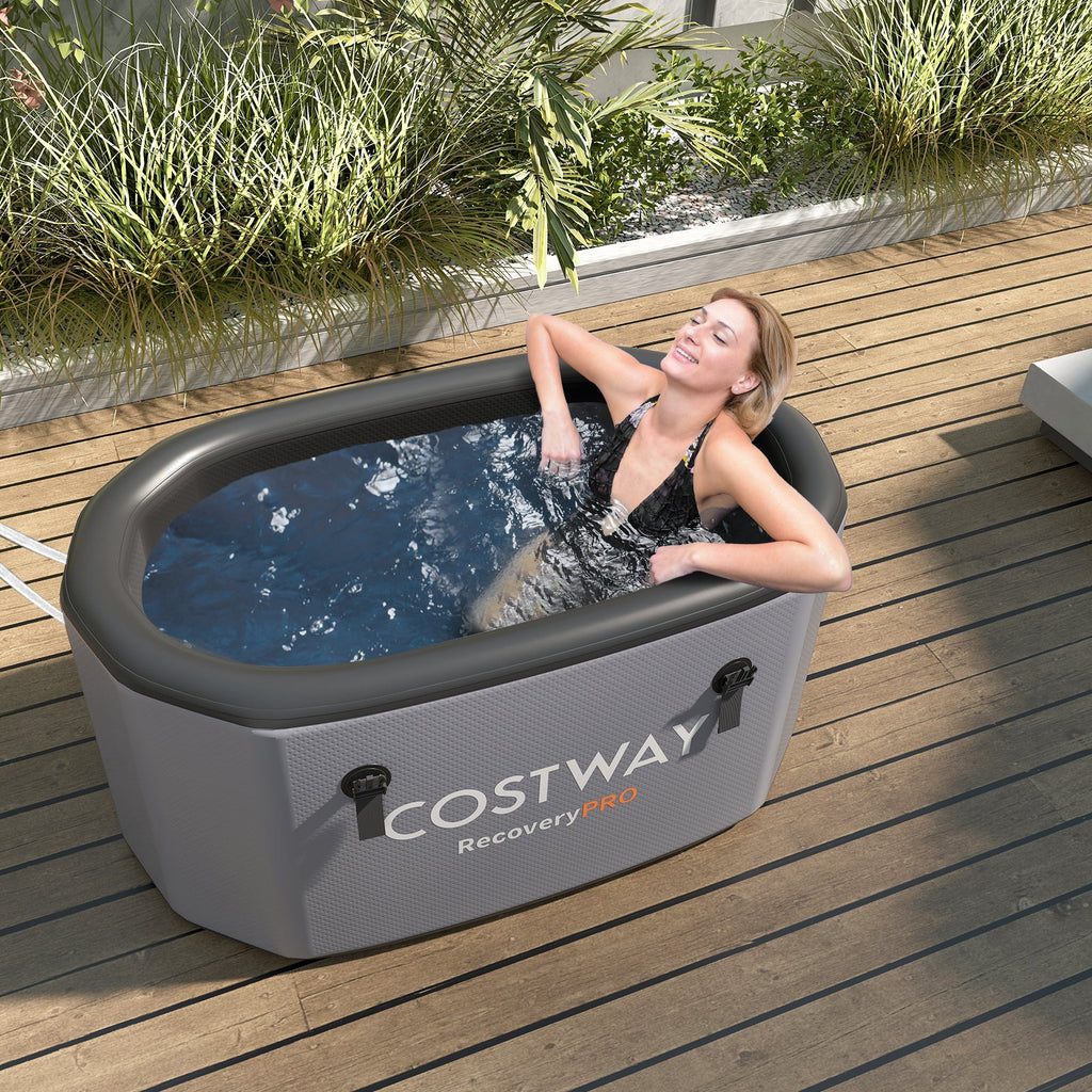 The Gal Oval Ice Bath Tub with Cover for Athletes