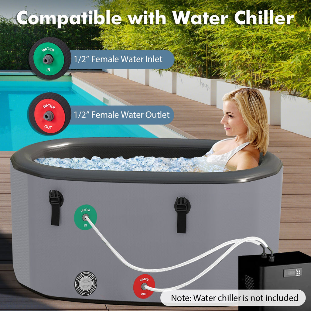 The Gal Oval Ice Bath Tub with Cover for Athletes