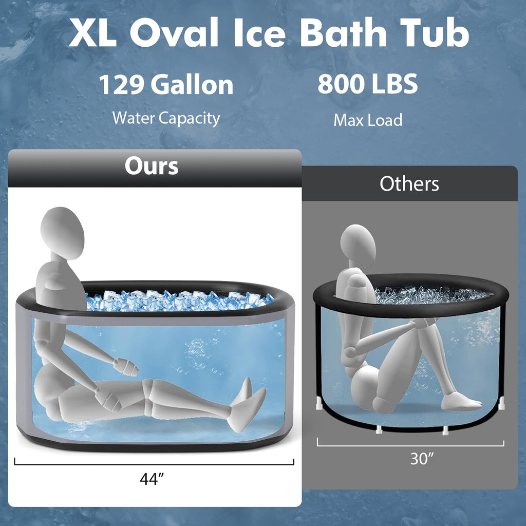 The Gal Oval Ice Bath Tub with Cover for Athletes