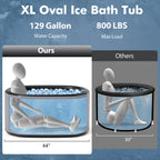 The Gal Oval Ice Bath Tub with Cover for Athletes