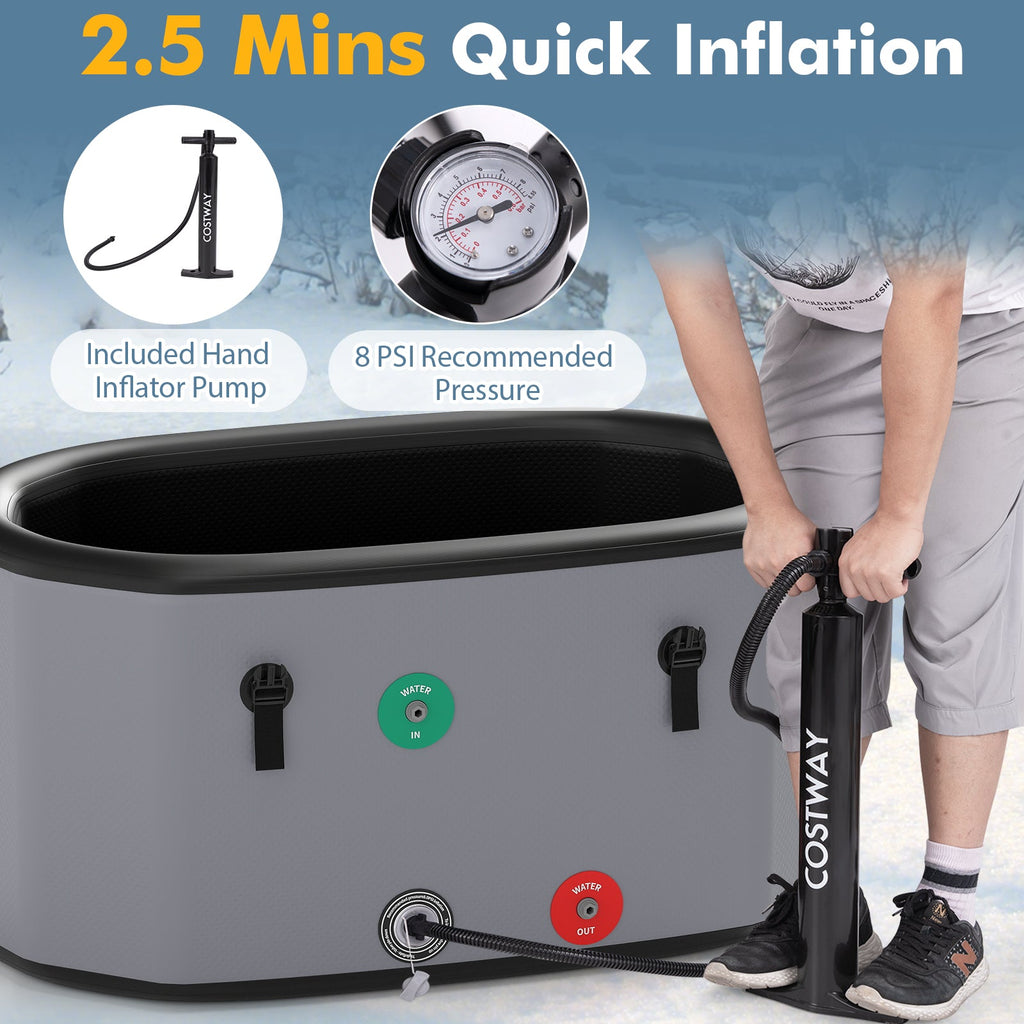 The Gal Oval Ice Bath Tub with Cover for Athletes