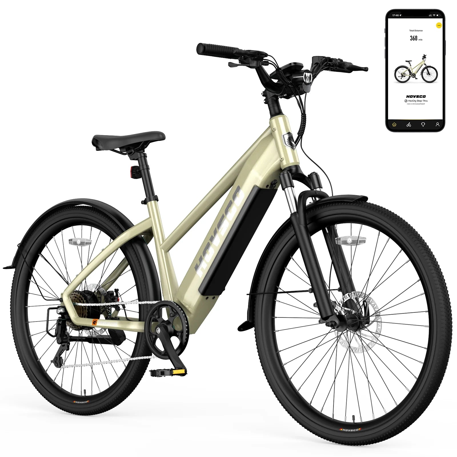 Electric Bike, Peak 750W, 27.5" Step-Thru Cruiser E Mountain Bike for Adults, 48V/15AH UL2849, APP Control