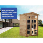 Moray 1-2 Person Old-Fir Outdoor Infrared Sauna with 8-Carbon Far Infrared Heaters and Waterproof