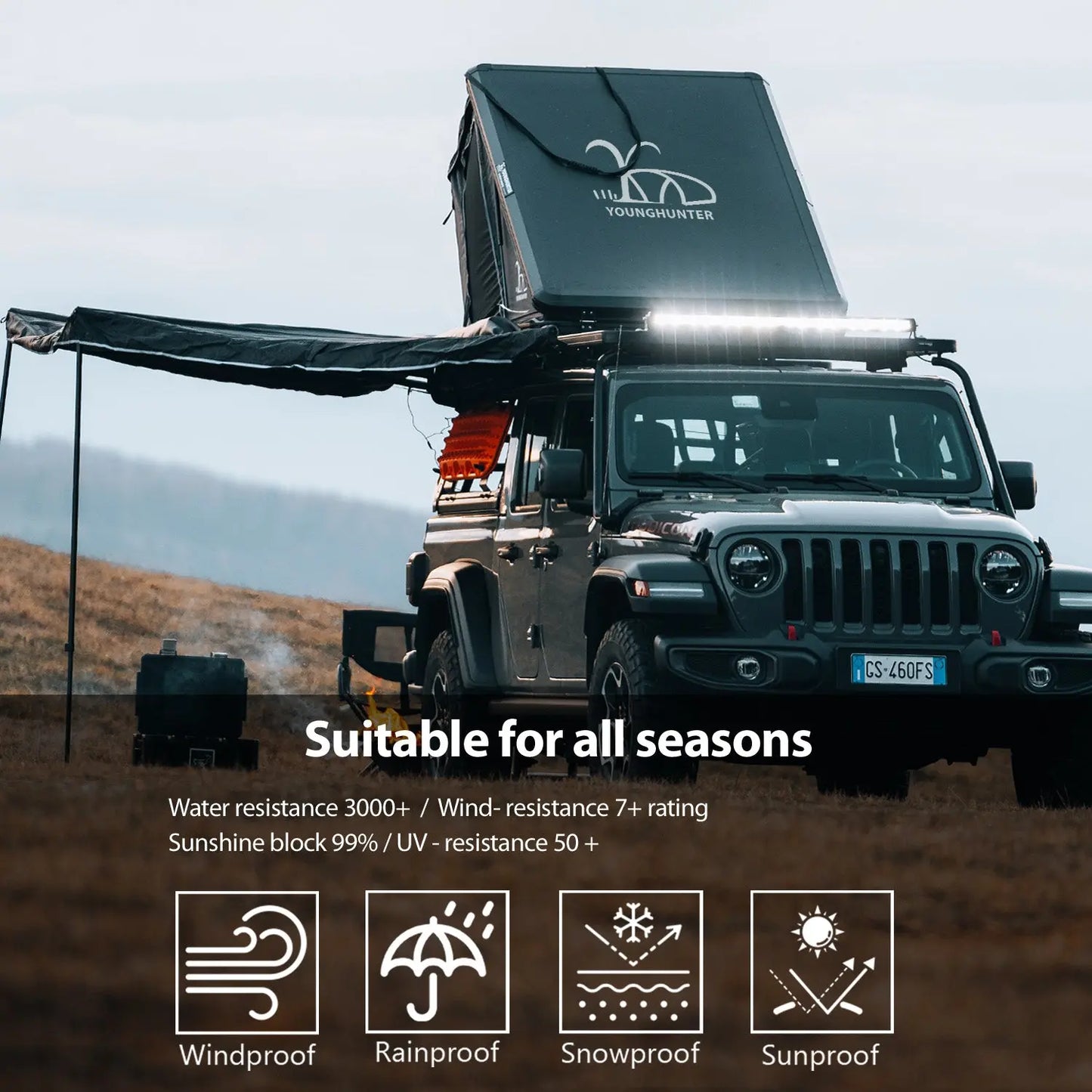 4X4 Camping Car Truck Pop up Triangle Hardshell Rooftop Tent