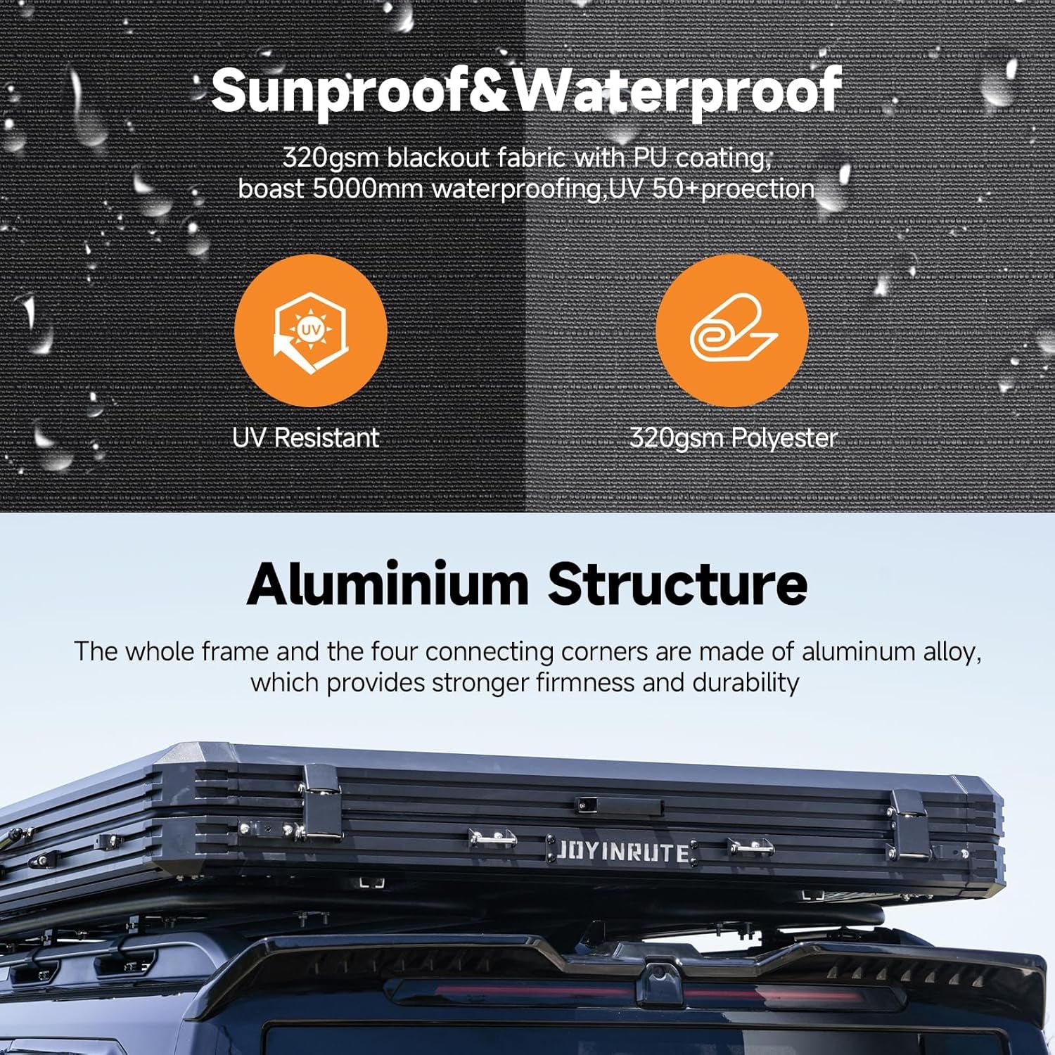 Aluminum Rooftop Tent for 4 Season Camping,Pop up Hard Shell Roof Top Tent Hardshell for Jeep Truck SUV Car,2-3 Person