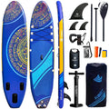 Inflatable Stand-Up Paddle Board Wide SUP with Full Accessories, Anti-Slip EVA Deck, Paddleboard for Yoga/Surfing/Fishing & More, for Youth & Adults