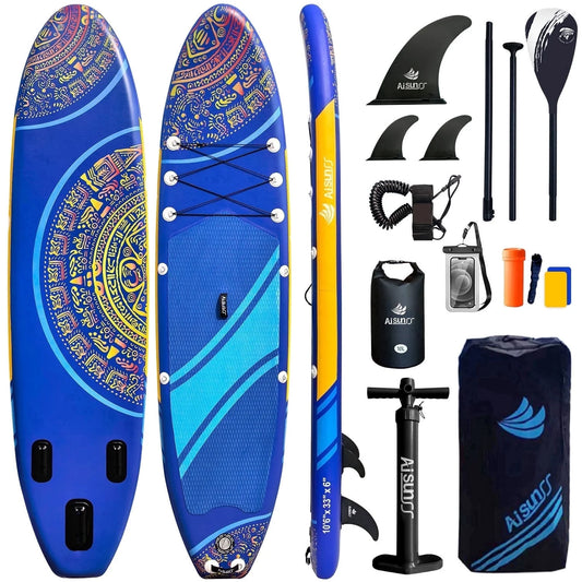 Inflatable Stand-Up Paddle Board Wide SUP with Full Accessories, Anti-Slip EVA Deck, Paddleboard for Yoga/Surfing/Fishing & More, for Youth & Adults