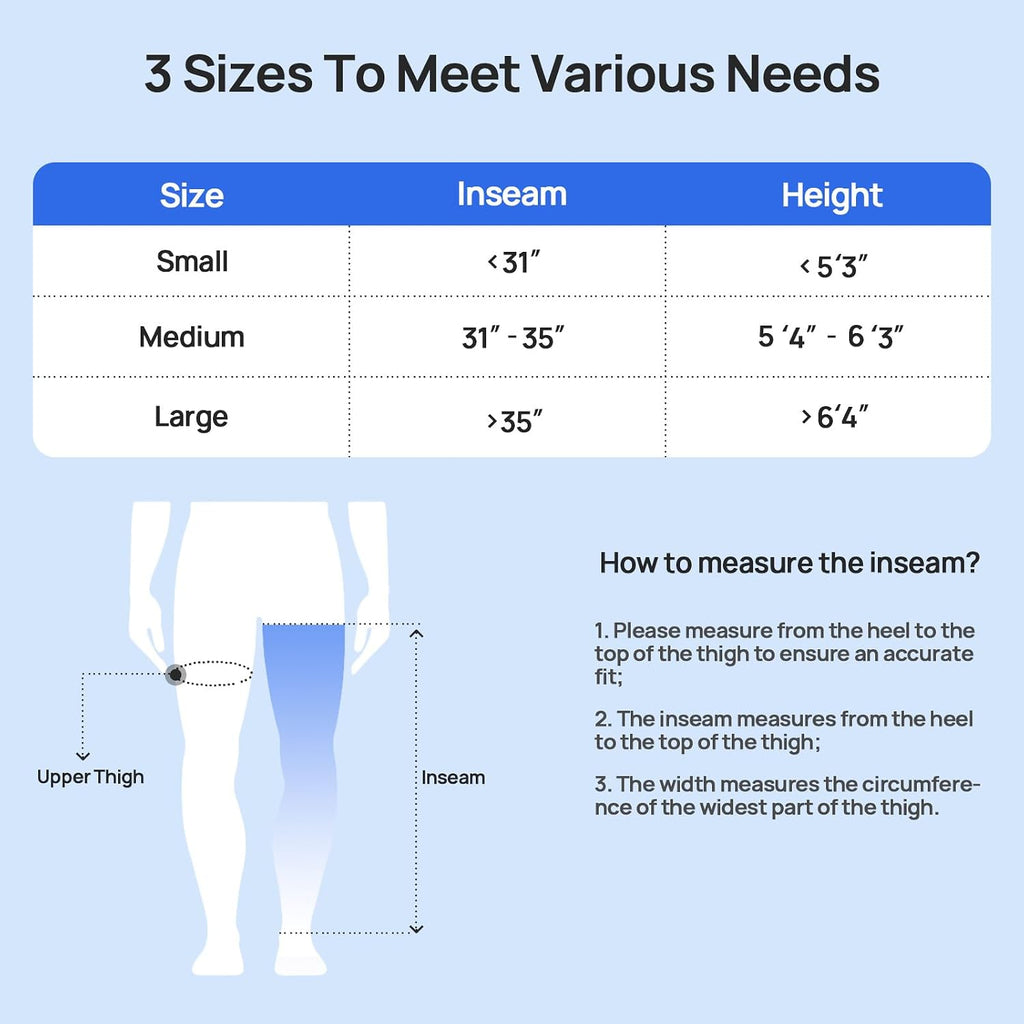Leg Massager for Circulation and Pain Relief, Leg Recovery System for Fast Recovery, Cordless Air Compression Boots with 3 Modes 5 Intensities for Athletes Runners and Travelers-Plus M