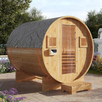 Outdoor Traditional Sauna, 4-6 Person Wooden Sauna, Steam Wet Wood Sauna with 220V with 6KW Heater, Sauna Stone, Thermometer
