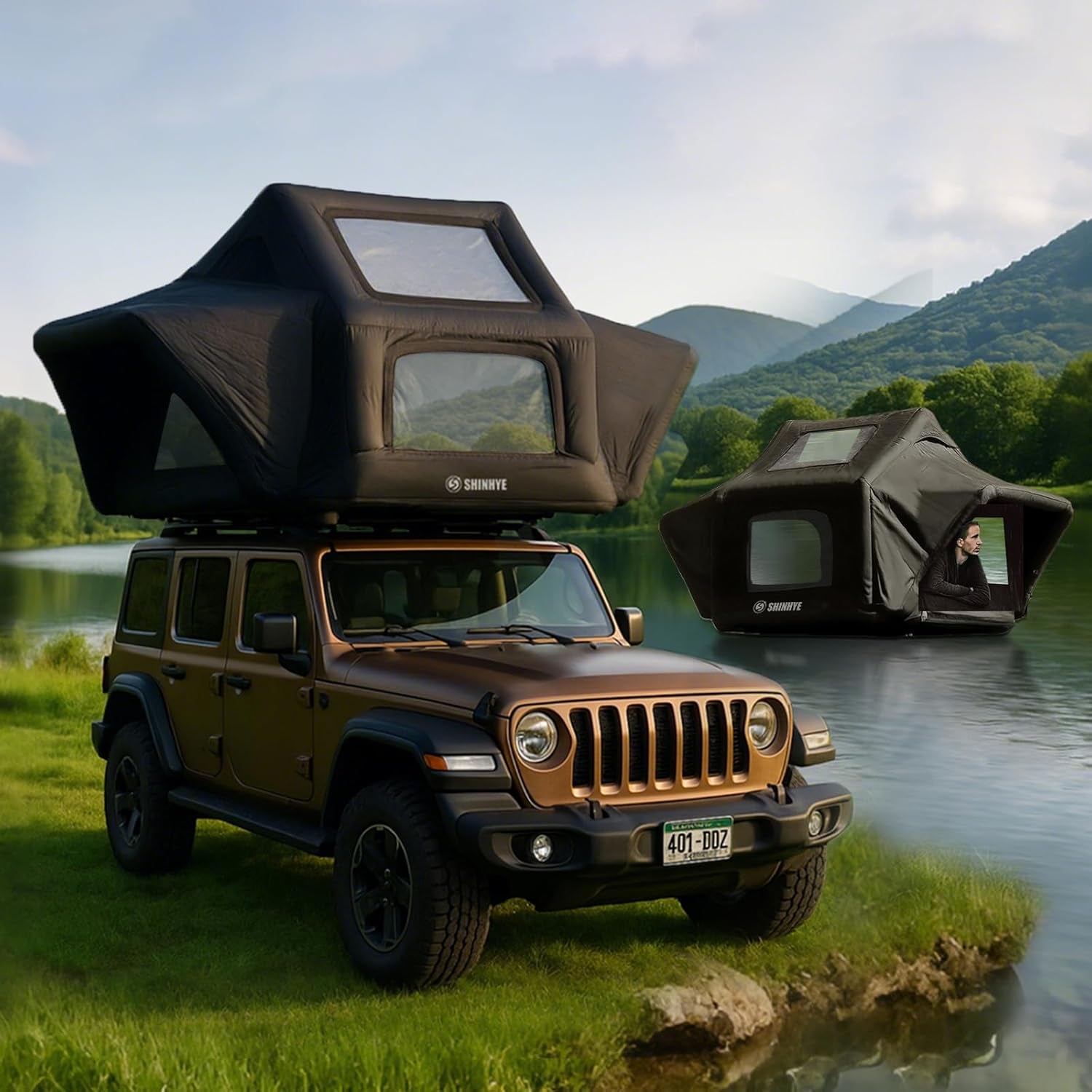 Rooftop Tent Hard Shell, Roof Top Tent Hardshell for Truck Car Jeep SUV Van, Waterproof Rooftop Tent for Camping