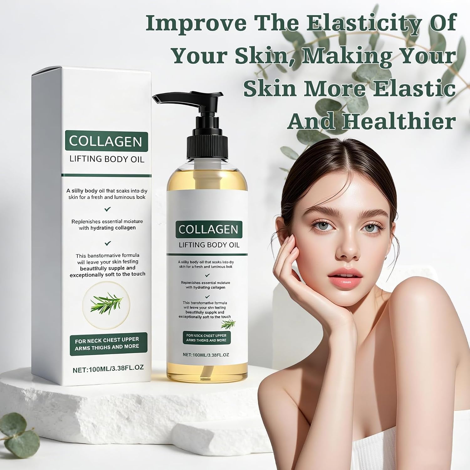 2 Packs Hydrating Collagen Oil for Body & after Shower,Collagen Lifting Body Oil after Shower Moisturizer Collagen Body Oils for Women & Men Lightweight Non-Greasy(1Pcs*3.38 Fl Oz)
