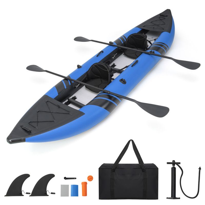 The Adventure Inflatable 2-person Kayak Set with Aluminum Oars and Repair Kit