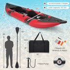 The Adventure Inflatable 2-person Kayak Set with Aluminum Oars and Repair Kit