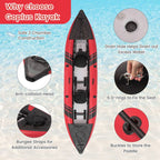 The Adventure Inflatable 2-person Kayak Set with Aluminum Oars and Repair Kit