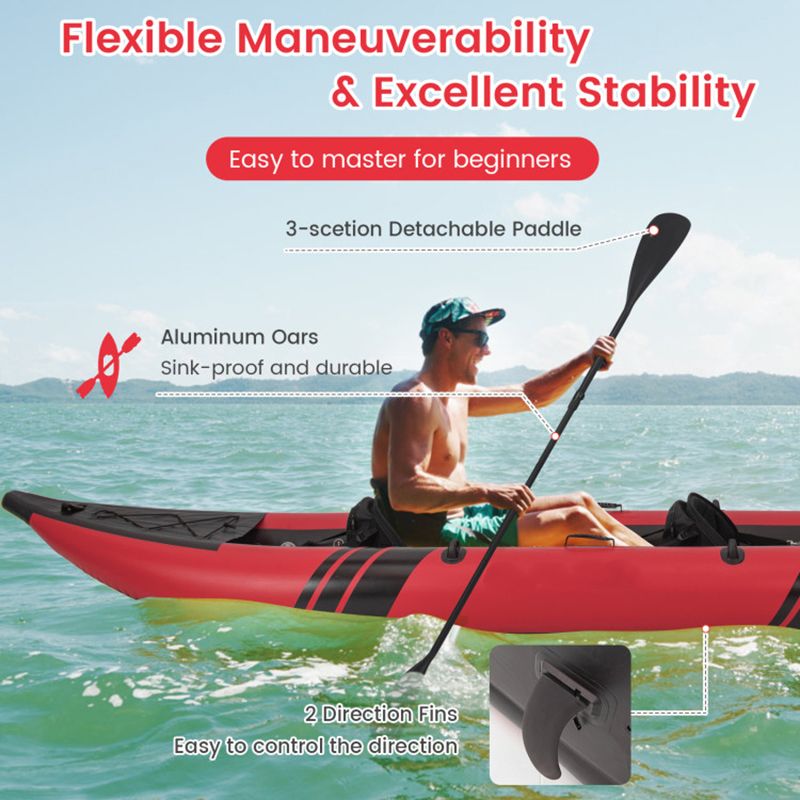 The Adventure Inflatable 2-person Kayak Set with Aluminum Oars and Repair Kit