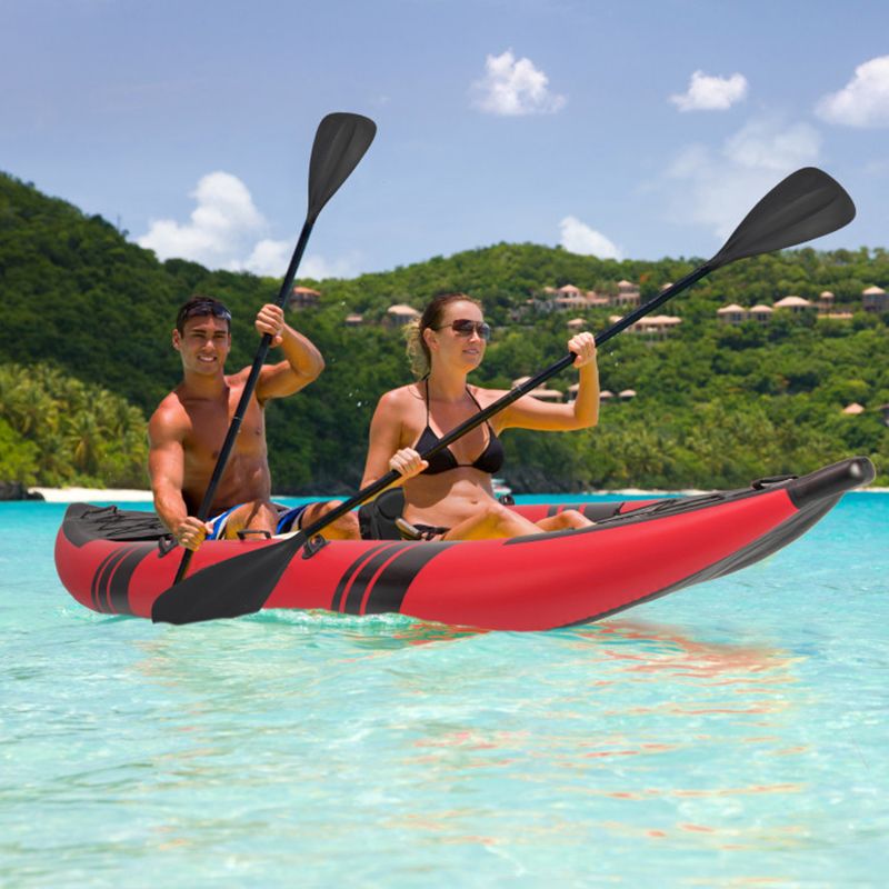 The Adventure Inflatable 2-person Kayak Set with Aluminum Oars and Repair Kit