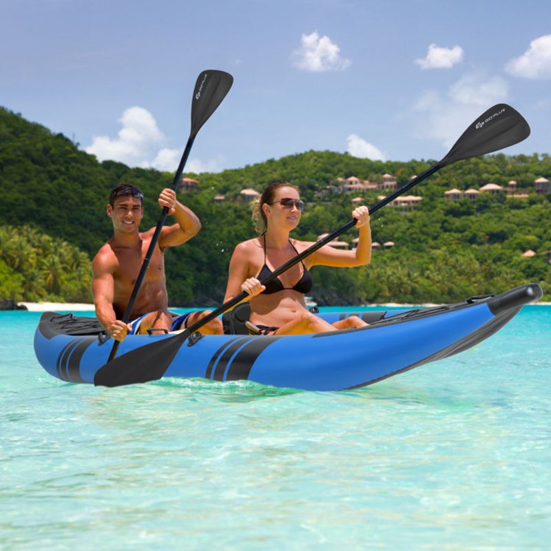 The Adventure Inflatable 2-person Kayak Set with Aluminum Oars and Repair Kit
