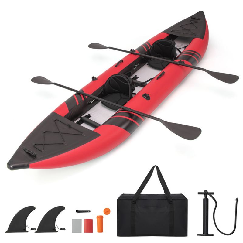 The Adventure Inflatable 2-person Kayak Set with Aluminum Oars and Repair Kit