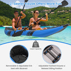 The Adventure Inflatable 2-person Kayak Set with Aluminum Oars and Repair Kit