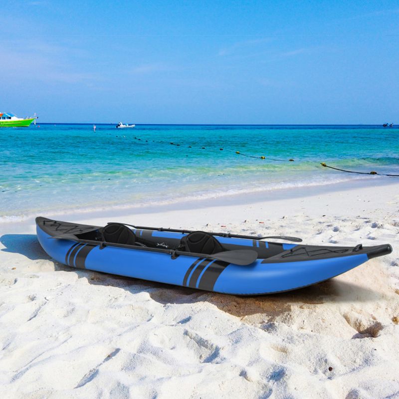 The Adventure Inflatable 2-person Kayak Set with Aluminum Oars and Repair Kit