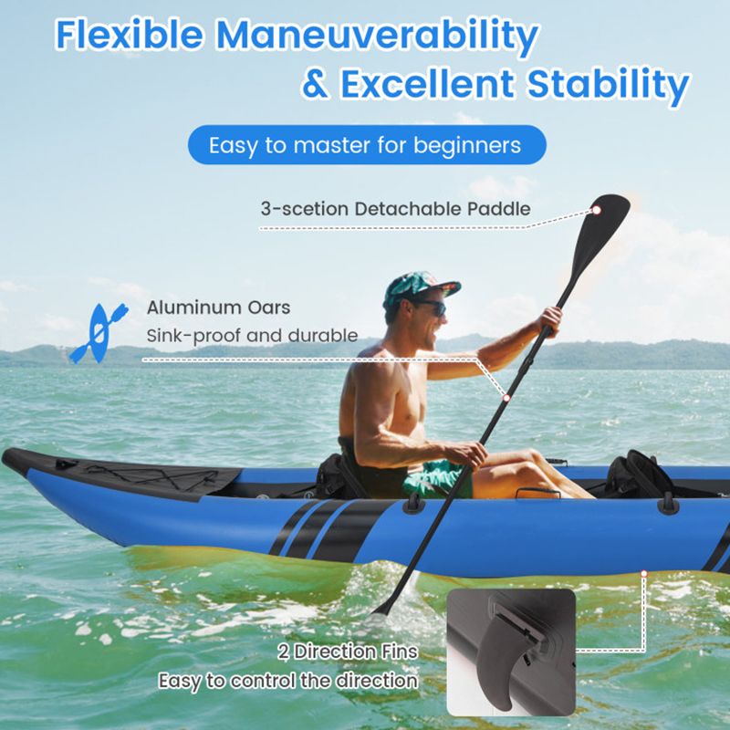The Adventure Inflatable 2-person Kayak Set with Aluminum Oars and Repair Kit