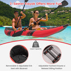 The Adventure Inflatable 2-person Kayak Set with Aluminum Oars and Repair Kit