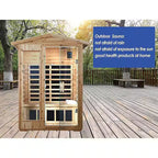 Moray 1-2 Person Old-Fir Outdoor Infrared Sauna with 8-Carbon Far Infrared Heaters and Waterproof