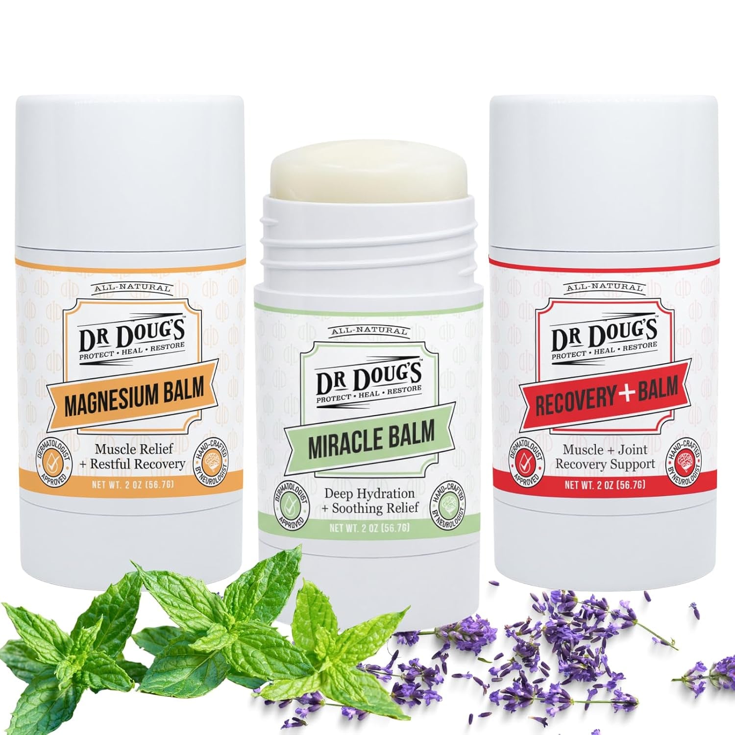 Hydration & Recovery Bundle - 3 Natural Balms, Gift Set