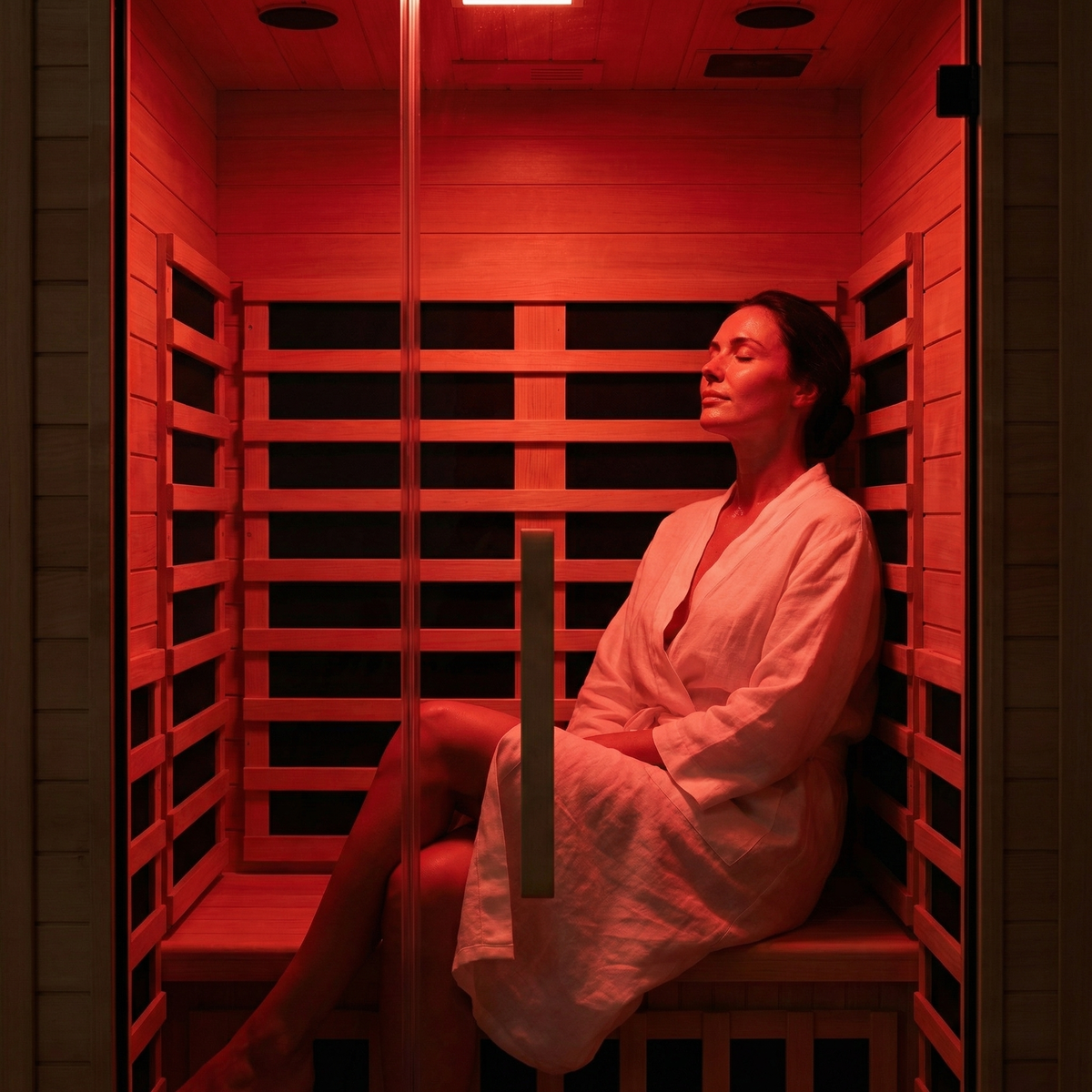 The Bliss 1–2 Person Full-Body Infrared Sauna with Red Light Therapy by NiceBeam