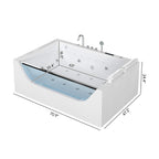 Novara 71-Inch Luxury 2-Person Jetted Whirlpool Tub