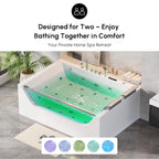 Novara 71-Inch Luxury 2-Person Jetted Whirlpool Tub